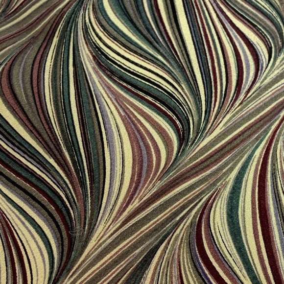 Chez Roffe Neck Tie Men Maroon Multi Wave Swirl 100% Silk USA 56x4 - Picture 3 of 7